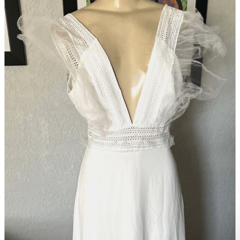 White maxi dress bachelorette bride bridal size small